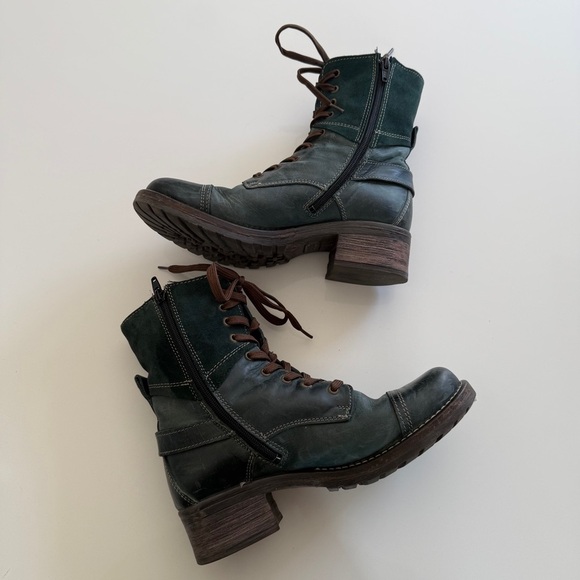 TAOS-Crave Combat Boot-Green Suede and Leather-7-7.5- EU 38 - Picture 9 of 16